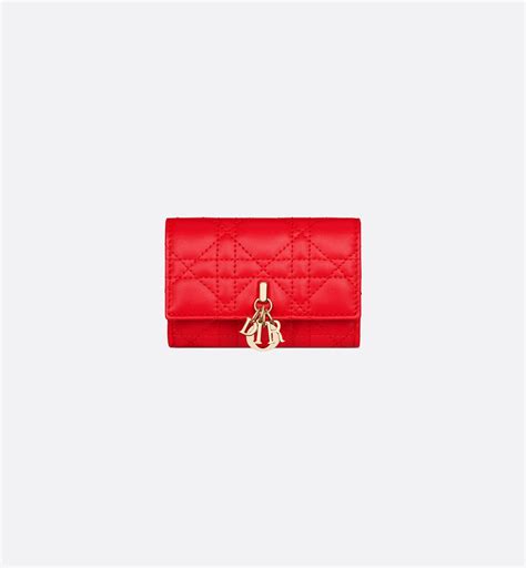 My Dior Glycine Wallet Bright Red Cannage Lambskin 